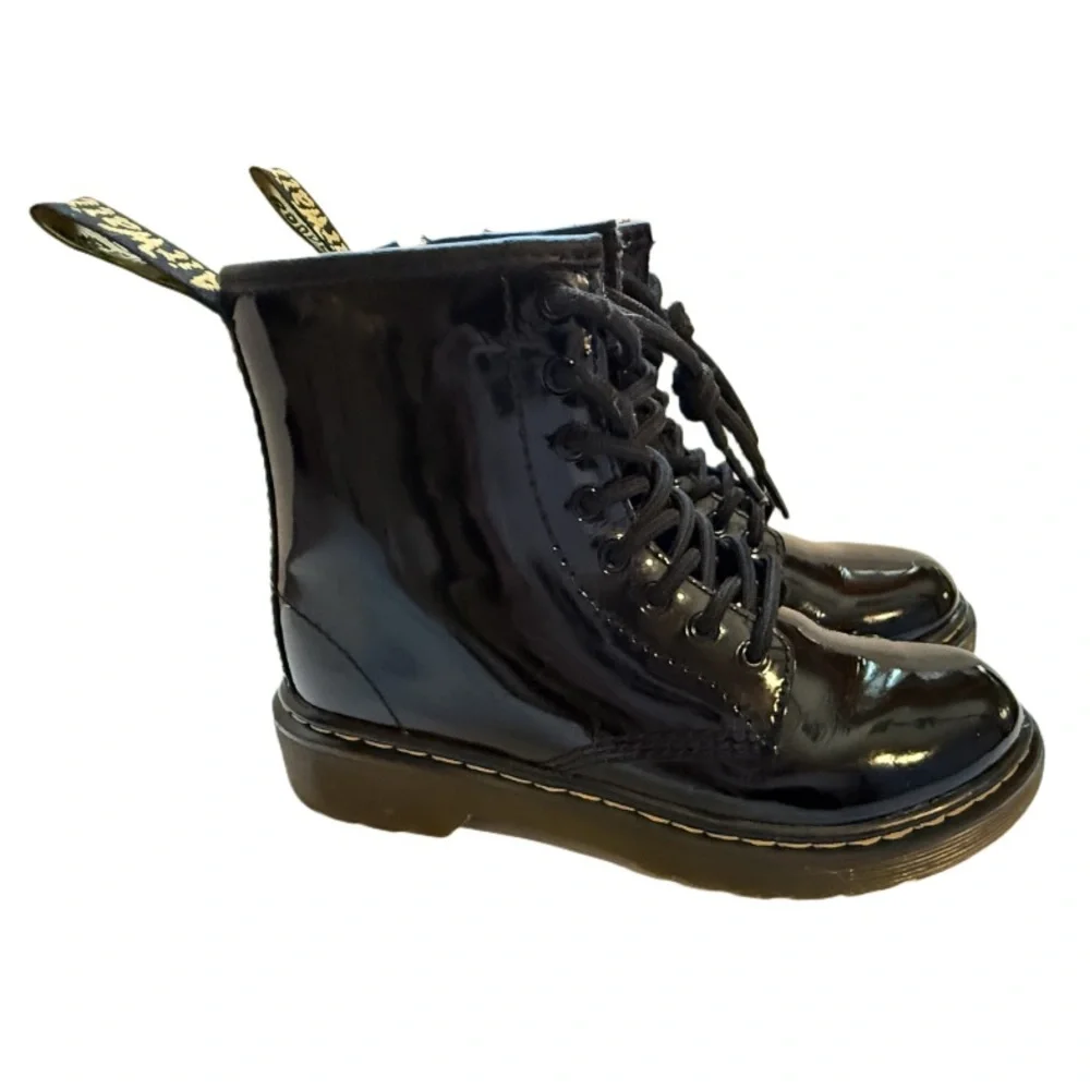 DR MARTENS | Black Patent Leather Lace Up Boot Junior 1460 Punky School Summer